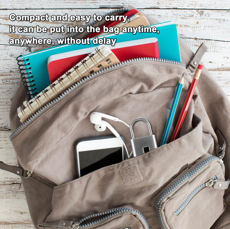 Smart Fingerprint Padlock Compact and Easy to carry