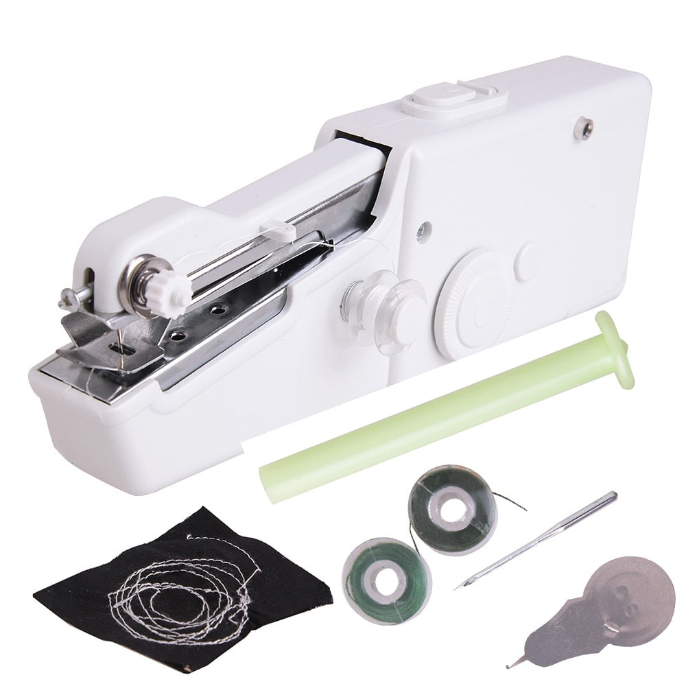 White Hand-held Portable Sewing Machine